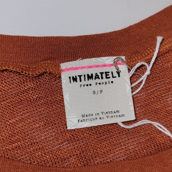 Intimately Free People L/S  Rayon Mesh Knit Tunic Top Size S/P Rust Color - Picture 5 of 10